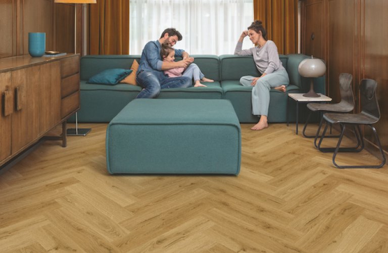 Parquet Vinyle Clipsable Chêne fumé Ramageux