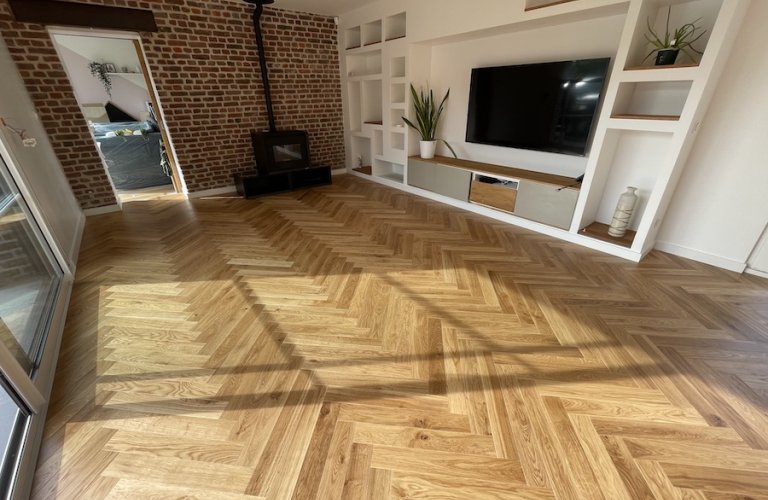 Parquet massif CHÊNE BÂTON ROMPU NATUREL RUA/B - ARRAS
