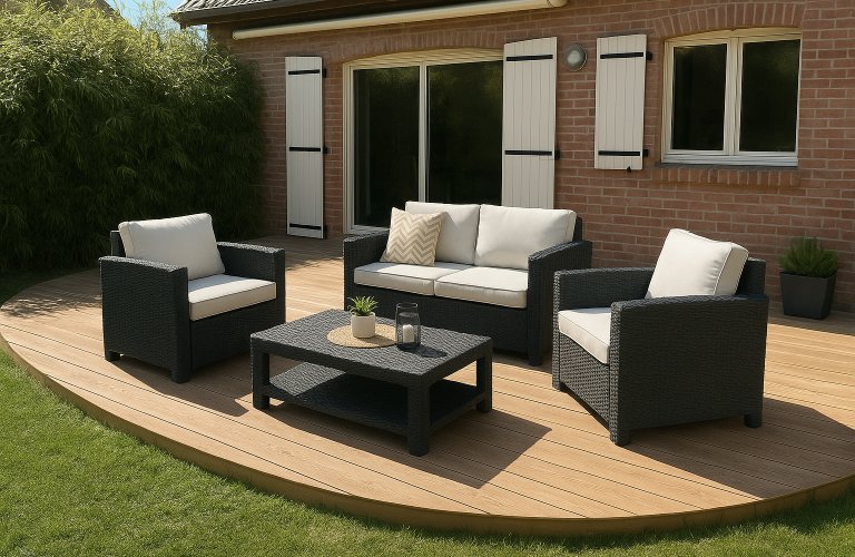 TERRASSE RESINE MINERALE - CHENE DORE - ARRONDI